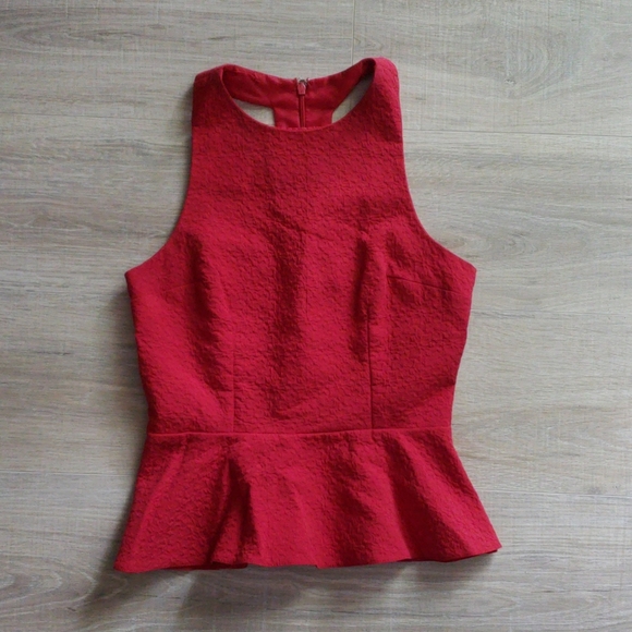 ASOS red peplum top - XS - Picture 1 of 5
